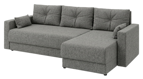 Canapele - Canapea de colț extensibilă Euro Casa Craion (220×137×82 cm, Spațiu dormit 195×130 cm, Colț universal, Ladă depozitare, Culoare Graphite)