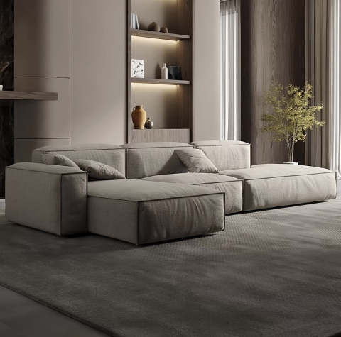 Canapea de colț extensibilă Paris (4000 x 1500 mm), Gri [1]