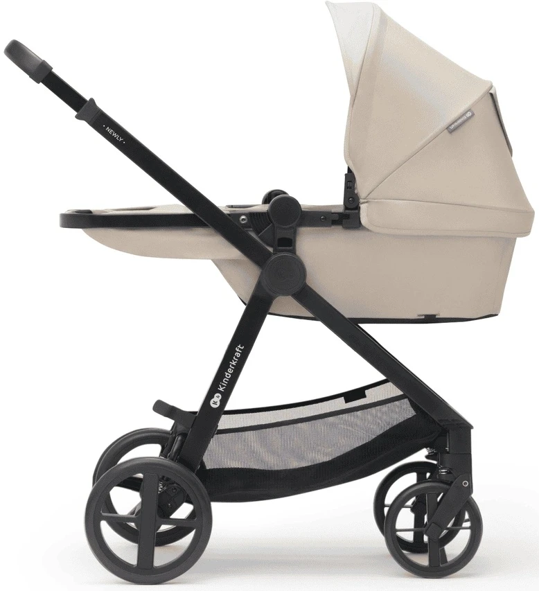 Cărucior Kinderkraft Newly 3în1 Mink Pro Beige (0-4 ani, Max 22 kg, Cadru Aluminiu 7.5 kg, Scaun Auto i-Size) [5]