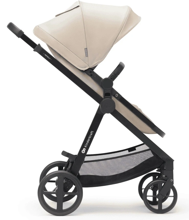 Cărucior Kinderkraft Newly 3în1 Mink Pro Beige (0-4 ani, Max 22 kg, Cadru Aluminiu 7.5 kg, Scaun Auto i-Size) [6]