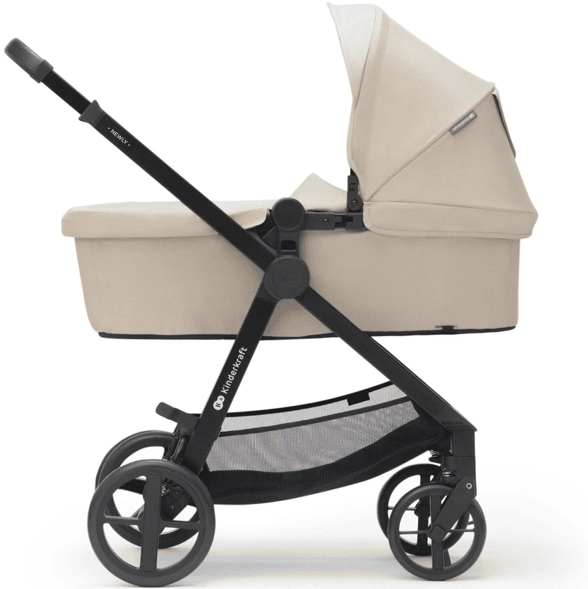 Produse pentru bebelusi - Cărucior Kinderkraft Newly 3în1 Mink Pro Beige (0-4 ani, Max 22 kg, Cadru Aluminiu 7.5 kg, Scaun Auto i-Size)