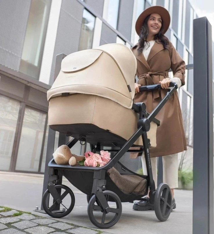 Cărucior Kinderkraft Newly 3în1 Mink Pro Beige (0-4 ani, Max 22 kg, Cadru Aluminiu 7.5 kg, Scaun Auto i-Size) [1]
