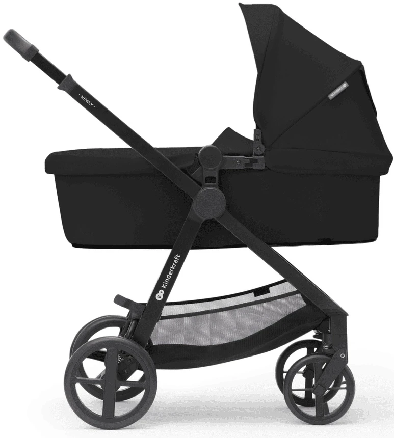 Produse pentru bebelusi - Cărucior Kinderkraft Newly 3în1 Mink Pro Black (Transformabil, Scaun Auto i-Size, Aluminiu, Negru)