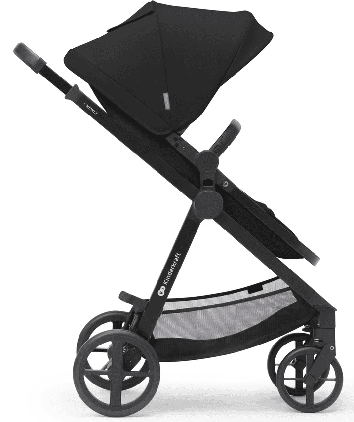 Cărucior Kinderkraft Newly 3în1 Mink Pro Black (Transformabil, Scaun Auto i-Size, Aluminiu, Negru) [4]
