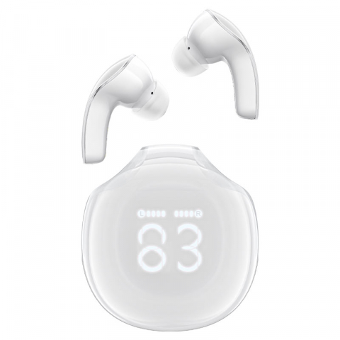 Electronice - Căști Bluetooth T9 Crystal (Air) alb porțelan – căști wireless, Bluetooth, Crystal, alb