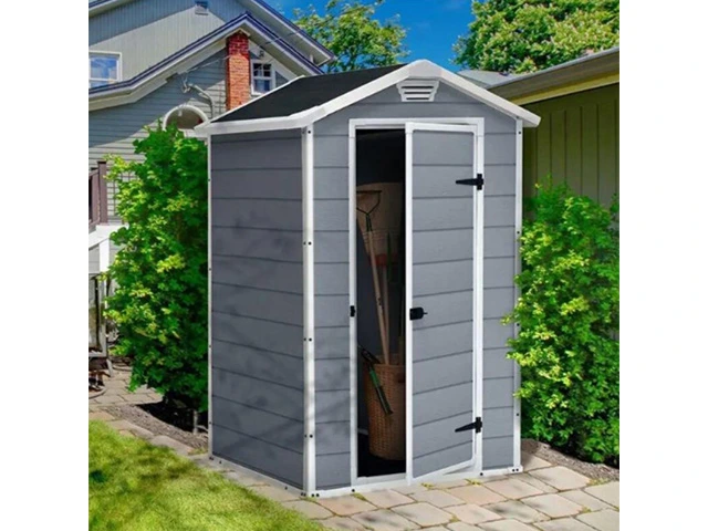 Căsuță de grădină Keter Manor 4X3 (129 x 103 x 196 cm) – Gri/Alb [1]