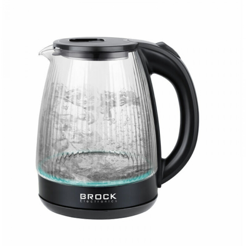 Electrocasnice - Ceainic BROCK WK 2405 – Sticlă Neagră cu Lumină LED, 1.8L, 1500W