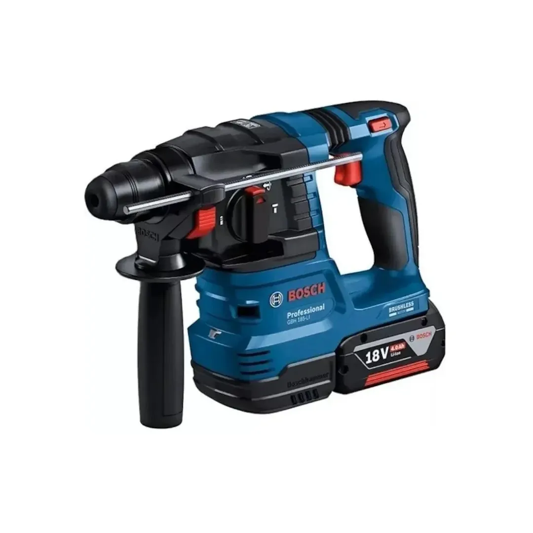 Электроинструменты - Аккумуляторный перфоратор SDS Plus Bosch GBH 185-LI Professional (18В, 2x4.0 Ач, 1.9 Дж, Бесщеточный, Чемодан)