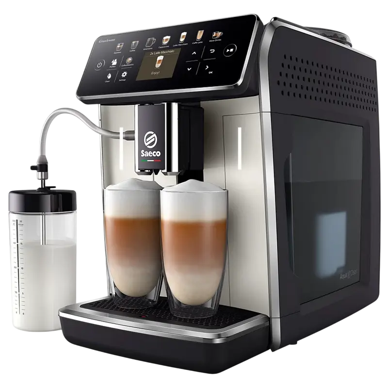 Aparat de cafea Saeco SM6582/30, 1500W, 15 bar, 1.8L, râșniță reglabilă, spumare automată, Negru Metalic [4]