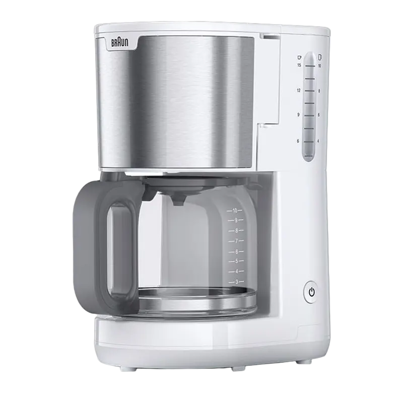 Aparate de cafea - Cafetiera cu picurare Braun KF1500 WH, 1000W, Alb