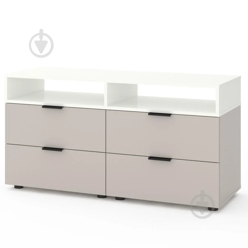 Мебель - Тумба под ТВ Nex Home A020, 1200x420x625 мм, ДСП, Cashmere/White Snow – современный стиль и практичность