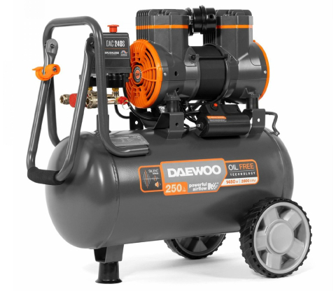 Compresor de aer fără ulei DAEWOO DAC 240S (1450W, 24L, 250 l/min, 8 bar, 2 Cilindri, Roți) [3]