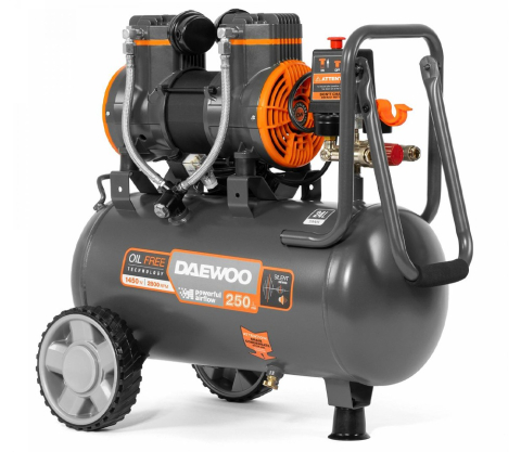 Compresor de aer fără ulei DAEWOO DAC 240S (1450W, 24L, 250 l/min, 8 bar, 2 Cilindri, Roți) [4]