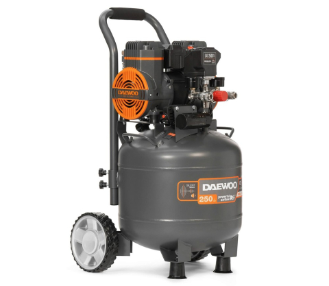 Compresor de aer fără ulei DAEWOO DAC 250SV (1450W, 30L, 250 l/min, 8 bar, 2 Cilindri, Roți) [1]