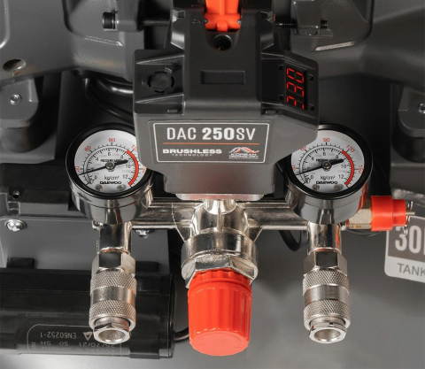 Compresor de aer fără ulei DAEWOO DAC 250SV (1450W, 30L, 250 l/min, 8 bar, 2 Cilindri, Roți) [6]