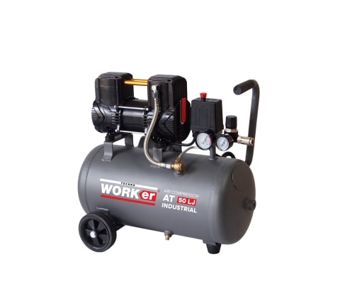 Construcții și reparații - Compresor de aer TECHNOWORKER AT 50 LJ Industrial (Silențios, 50L, 1500W, 264 L/min)
