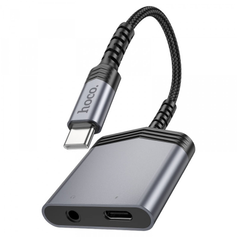 Accesorii PC - Convertor Audio Digital LS39 Type-C la Type-C + 3.5 mm – Metal Braid, Microfon, Fast Charging 27 W
