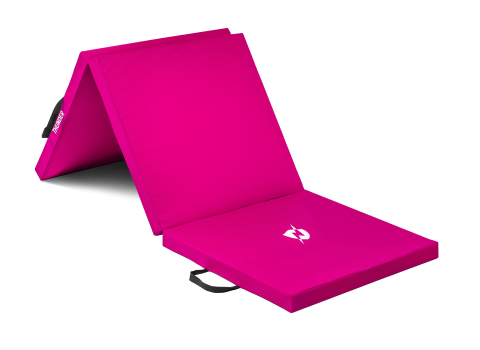 Складной гимнастический коврик THUNDER (180×60×4 см) – Ярко-розовый [6]