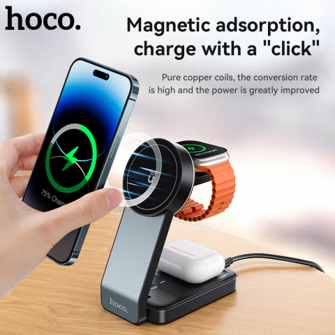 Suport masa - CQ3 Motorcycle folding 3-in-1 magnetic wireless fast charger