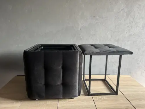 Pufuri si Banchete - Cub Transformer 5 în 1 CubeX5 Negru (N43) – Scaune pliabile cub, culoare clasică universală