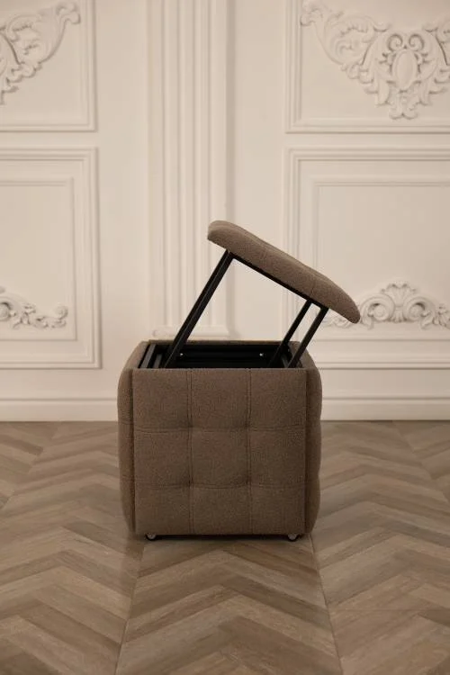 Cuburi Transformer - Cub Transformer 5 scaune CubeX5 Maro Teddy (N52) – Teddy maro, puf multifuncțional