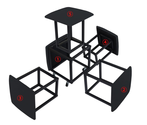 Cub Transformer 5 scaune în 1 CubeX5, Gri (N7) – Puf cu 5 scaune ascunse, ideal spații mici [5]