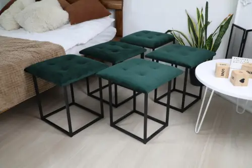 Cub Transformer 5 scaune în 1 CubeX5, Verde Smarald (N36) – Otoman + scaune, stil premium [2]