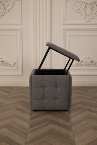 Mobilier - Cub Transformer 5 scaune în 1 Nex N53 Gri Teddy – Magie pentru livingul mic și smart!