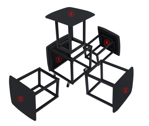 Cub Transformer CubeX5 Bej Închis cu cadru auriu (N24 cadru auriu) – Versiune premium bej închis + auriu [1]