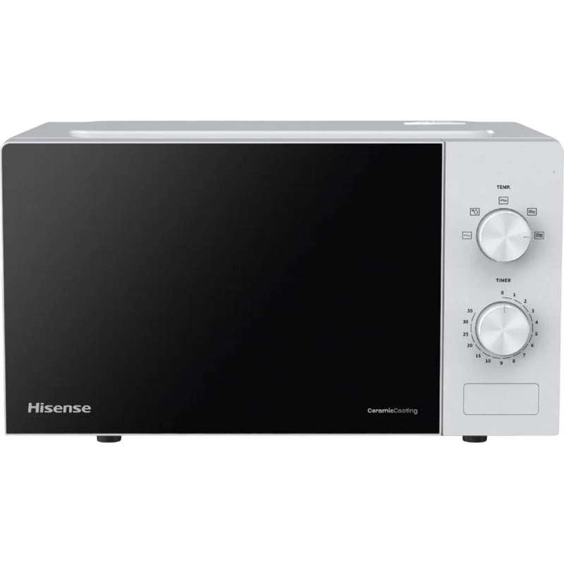 Electrocasnice - Cuptor cu microunde Hisense H20MOWP1 (20L, 700W, Tehnologie Inverter, Control Mecanic, Alb)