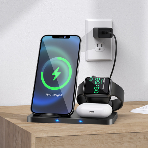 Suport masa - CW33 Ultra-Charge 3-in-1 vertical wireless fast charger