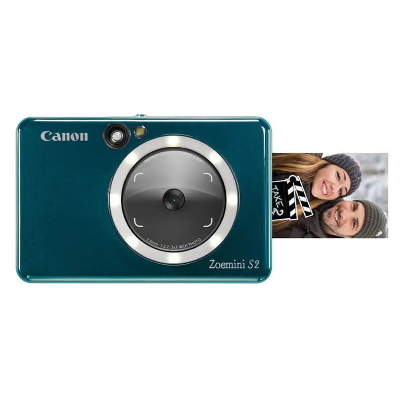Camere foto instant - Imprimantă Foto Canon Zoemini S2 ZV223, 2.0” x 3.0”, Turcoaz – Imprimare Instantanee la Calitate Înaltă