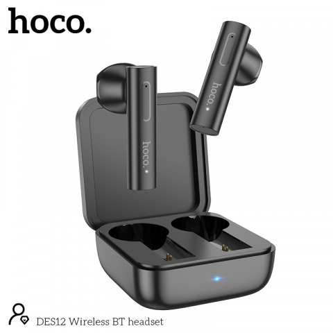 True Wireless - Căști Wireless DES12 Bluetooth 5.0 – Sunet Clar și Design Compact Negru