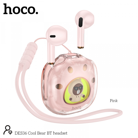 Telefoane - DES36 Cool BearBT headset pink