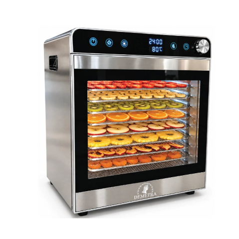 Uscatoare de fructe si legume - Deshidrator universal Demetra SS-12A (12 tăvi, 500 W, control digital, 30–85 °C)