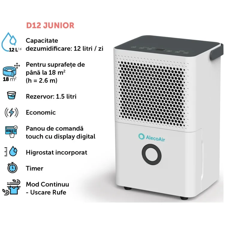 Dezumidificator AlecoAir D12 Junior – Soluția compactă și eficientă pentru un aer sănătos în locuința ta [2]