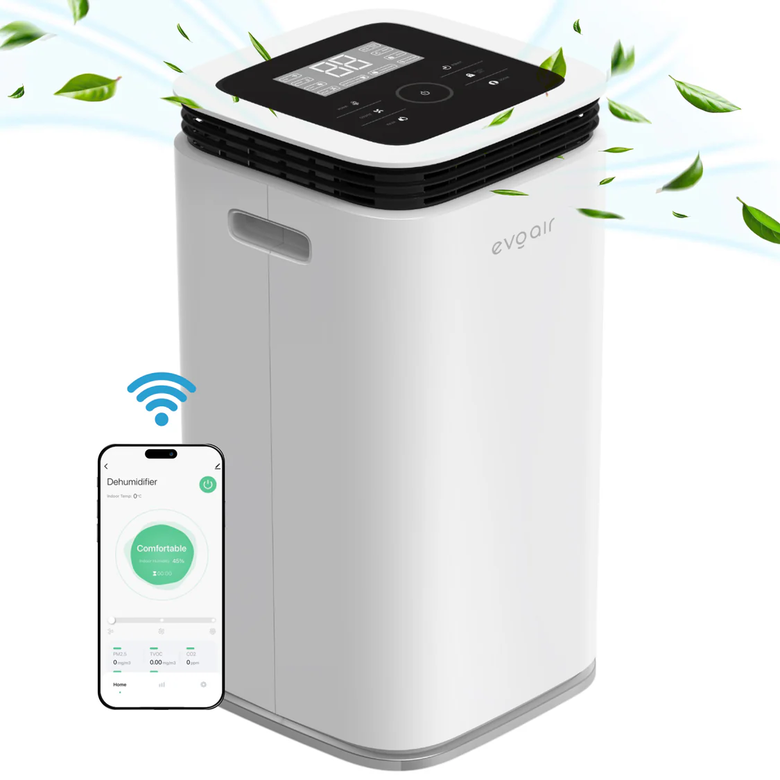 Dezumidificatoare - Dezumidificator de aer Evoair FlexiDry 12 Smart (12L/24h, Senzor de umiditate, Wi-Fi)