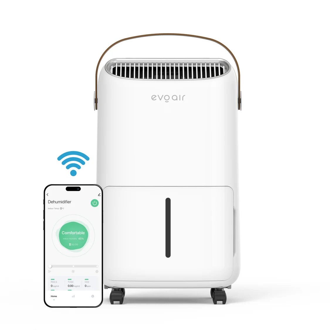 Dezumidificator de aer Smart Evoair NovaDry 16 Smart (16L/24h, Wi-Fi, Lampa UVC, Ionizare, Mâner Piele Maro) [1]