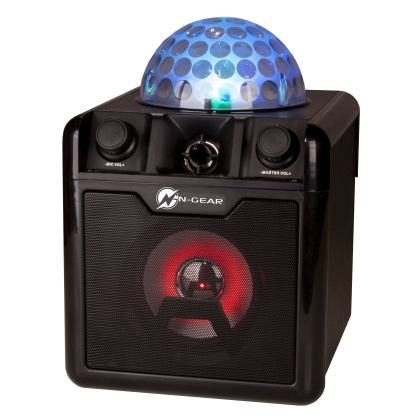 Electronice - Disco Block 410 negru, 50W, Microfon cu fir (Boxă party Bluetooth cu lumini pe ritmul muzicii, 1 microfon inclus)