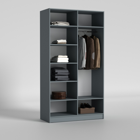 Dulap cu balamale Nex Home Urban 120×52×220 cm, Antracit – dressing modern și ultra-spațios la preț de chilipir [1]