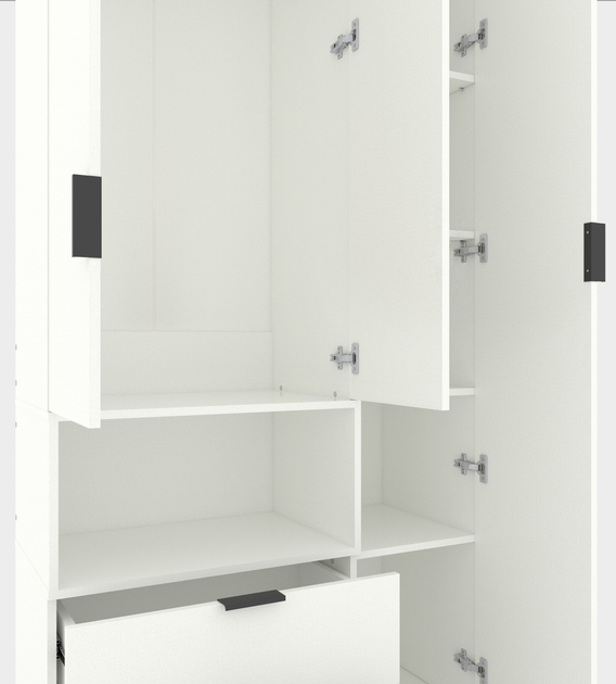 Dulap cu uși batante Nex Home A002L, 1000x420x2300 mm, White Snow [2]