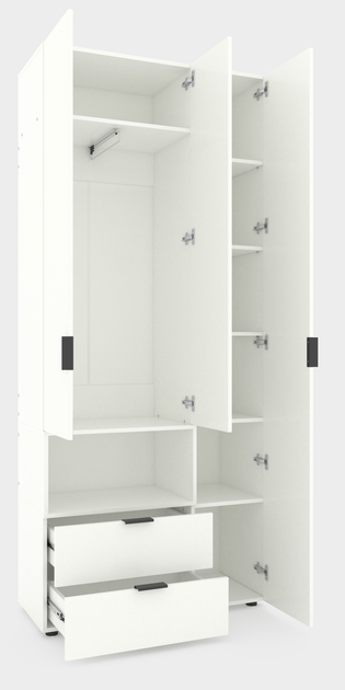 Dulap cu uși batante Nex Home A002L, 1000x420x2300 mm, White Snow [1]