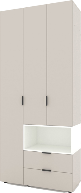 Dulapuri - Dulap cu uși batante Nex Home A002R, 1000x420x2300 mm, Cashmere/White Snow