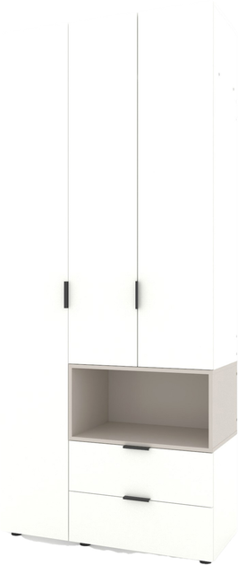Dulapuri - Dulap cu uși batante Nex Home A002R, 1000x420x2300 mm, White Snow/Cashmere