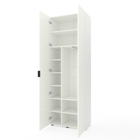 Dulap cu uși batante Nex Home A007 80x42x230 cm White Snow – Eleganță și organizare perfectă la înălțime [1]