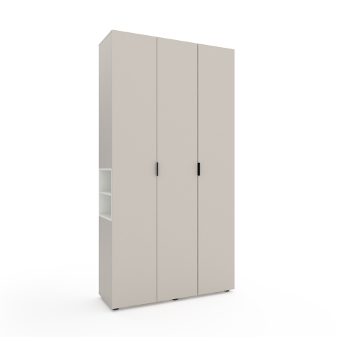 Шкафы - Шкаф с распашными дверями Nex Home A015L, 1200x420x2300 мм, ЛДСП, Cashmere/White Snow