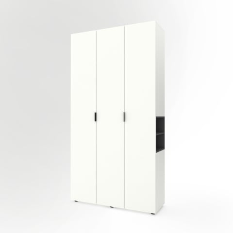 Dulapuri - Dulap cu uși batante Nex Home A015R, 1200x420x2300 mm, PAL, White Snow/Anthracite