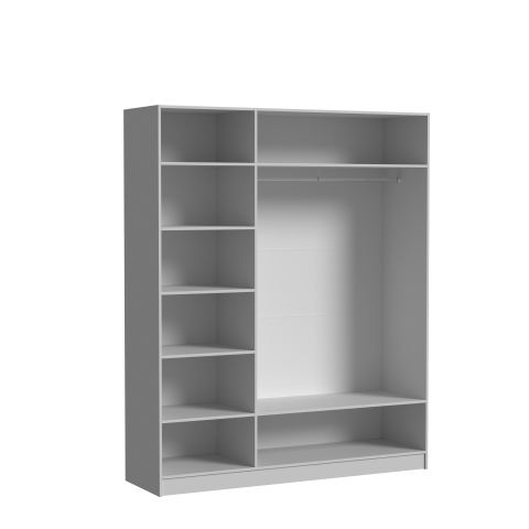 Dulap cu uși batante Nex Home Urban 180×52,4×220 cm Alb – Garderobă generoasă și stil minimalist scandinav [1]