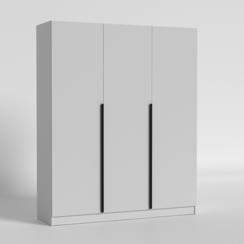 Dulapuri - Dulap cu uși batante Nex Home Urban 180×52,4×220 cm Alb – Garderobă generoasă și stil minimalist scandinav