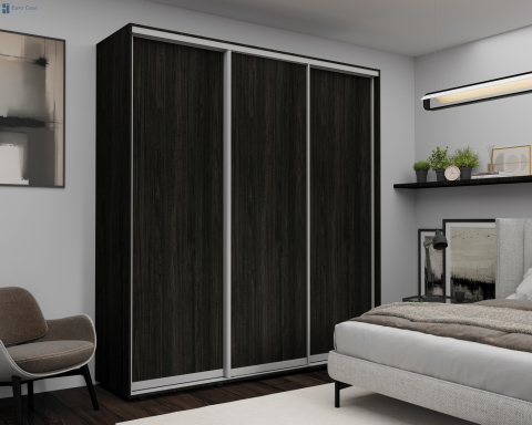 Dulapuri - Dulap cu uși glisante Euro Casa – PAL, Antracit 300x60x240 cm – Spațiu generos și design sofisticat